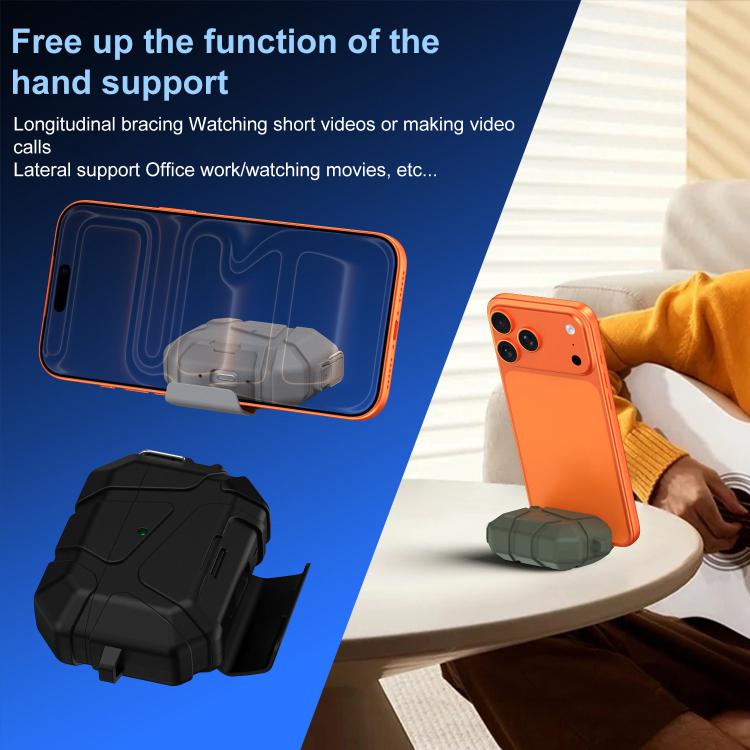 Custodia per auricolari XDcase in TPU con chiusura di sicurezza a forma di pallone da calcio, gancio e supporto., For AirPods Pro 3, For AirPods 4, For AirPods Pro 2 / 1