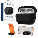 Custodia per auricolari XDcase in TPU con chiusura di sicurezza a forma di pallone da calcio, gancio e supporto., For AirPods Pro 3, For AirPods 4, For AirPods Pro 2 / 1