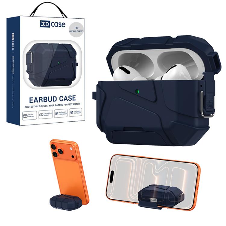 Custodia per auricolari XDcase in TPU con chiusura di sicurezza a forma di pallone da calcio, gancio e supporto., For AirPods Pro 3, For AirPods 4, For AirPods Pro 2 / 1
