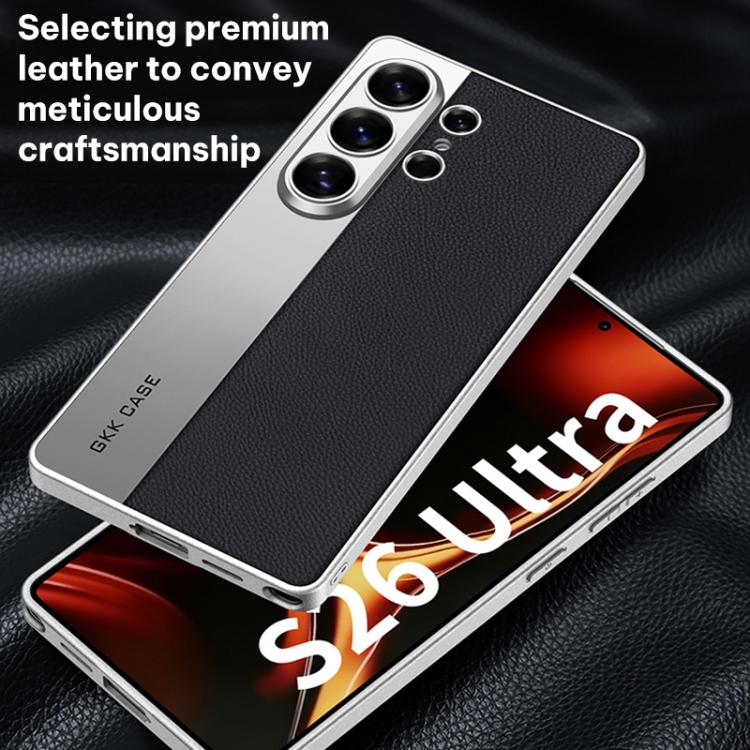 Custodia per telefono GKK in pelle placcata, stile principale, opaca, a copertura totale., For Samsung Galaxy S26 Ultra 5G, For Samsung Galaxy S25 Ultra 5G, For Samsung Galaxy S24 Ultra 5G, For Samsung Galaxy S23 Ultra 5G