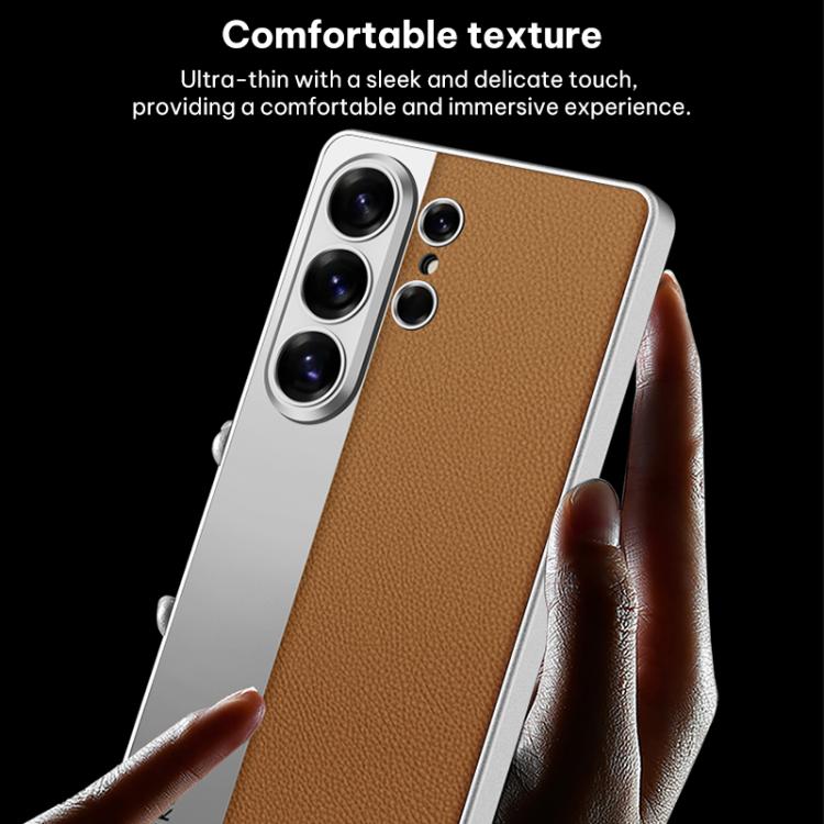 Custodia per telefono GKK in pelle placcata, stile principale, opaca, a copertura totale., For Samsung Galaxy S26 Ultra 5G, For Samsung Galaxy S25 Ultra 5G, For Samsung Galaxy S24 Ultra 5G, For Samsung Galaxy S23 Ultra 5G