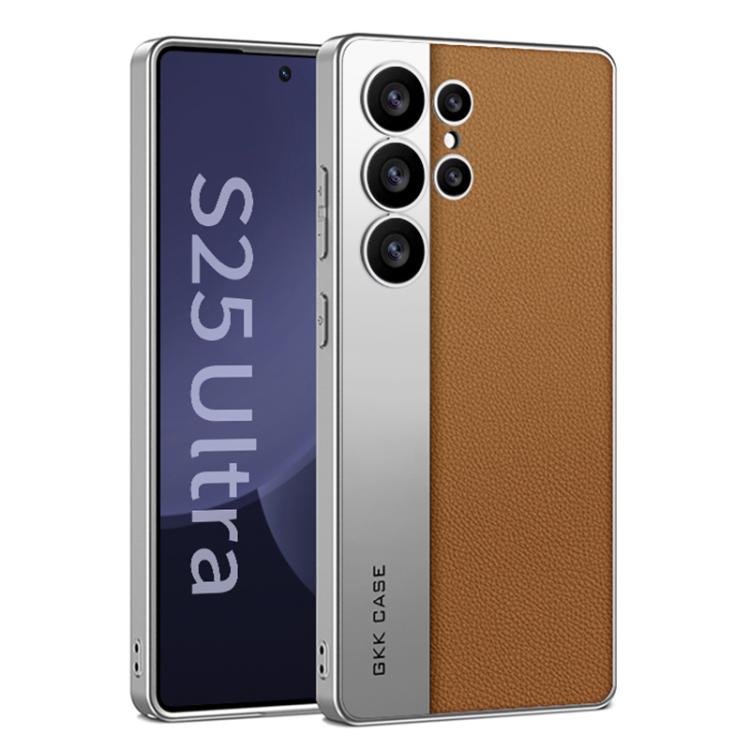 Custodia per telefono GKK in pelle placcata, stile principale, opaca, a copertura totale., For Samsung Galaxy S26 Ultra 5G, For Samsung Galaxy S25 Ultra 5G, For Samsung Galaxy S24 Ultra 5G, For Samsung Galaxy S23 Ultra 5G