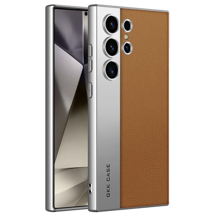 Custodia per telefono GKK in pelle placcata, stile principale, opaca, a copertura totale., For Samsung Galaxy S26 Ultra 5G, For Samsung Galaxy S25 Ultra 5G, For Samsung Galaxy S24 Ultra 5G, For Samsung Galaxy S23 Ultra 5G