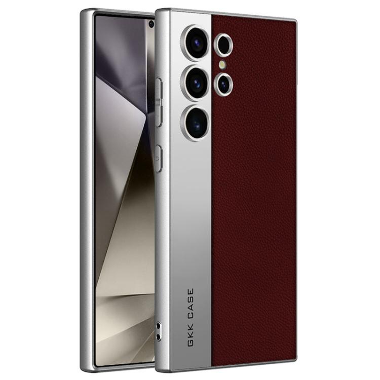 Custodia per telefono GKK in pelle placcata, stile principale, opaca, a copertura totale., For Samsung Galaxy S26 Ultra 5G, For Samsung Galaxy S25 Ultra 5G, For Samsung Galaxy S24 Ultra 5G, For Samsung Galaxy S23 Ultra 5G