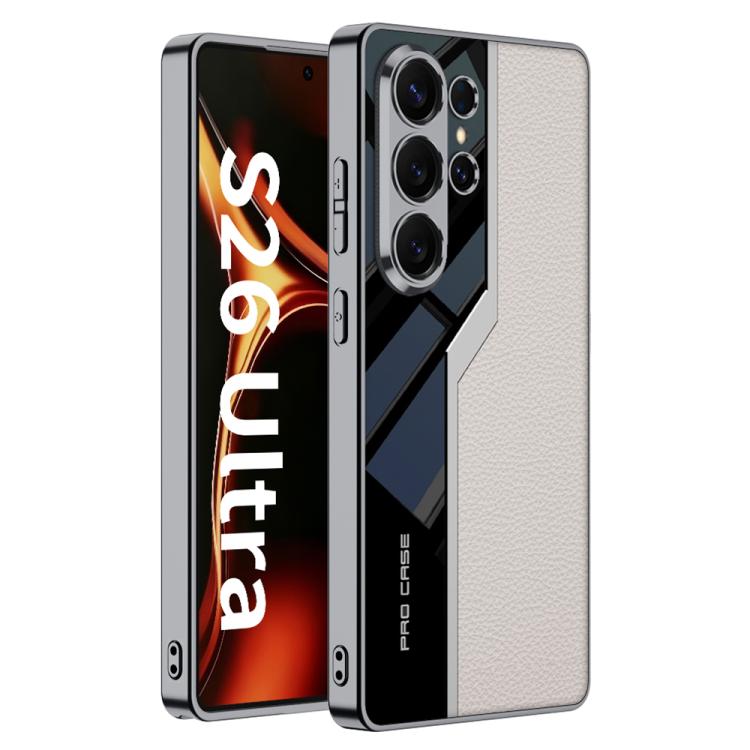 Custodia per telefono supercar con copertura completa in TPU e pelle GKK Plating + pelle, For Samsung Galaxy S26 Ultra 5G