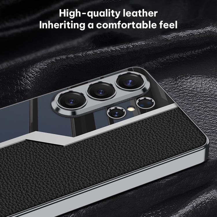 Custodia per telefono supercar con copertura completa in TPU e pelle GKK Plating + pelle, For Samsung Galaxy S26 Ultra 5G