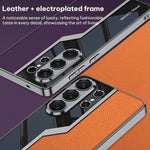 Custodia per telefono supercar con copertura completa in TPU e pelle GKK Plating + pelle, For Samsung Galaxy S26 Ultra 5G