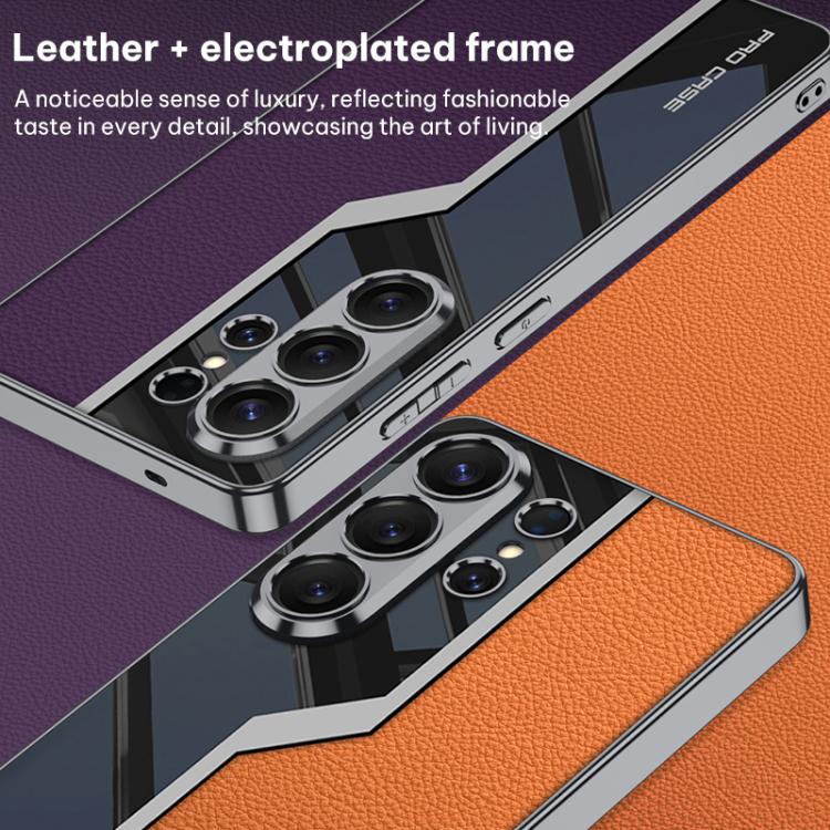 Custodia per telefono supercar con copertura completa in TPU e pelle GKK Plating + pelle, For Samsung Galaxy S26 Ultra 5G