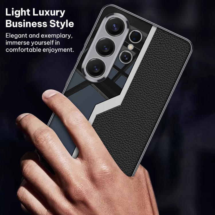 Custodia per telefono supercar con copertura completa in TPU e pelle GKK Plating + pelle, For Samsung Galaxy S26 Ultra 5G