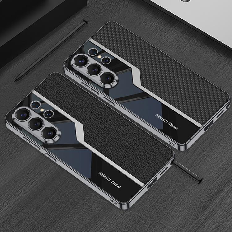 Custodia per telefono supercar con copertura completa in TPU e pelle GKK Plating + pelle, For Samsung Galaxy S26 Ultra 5G