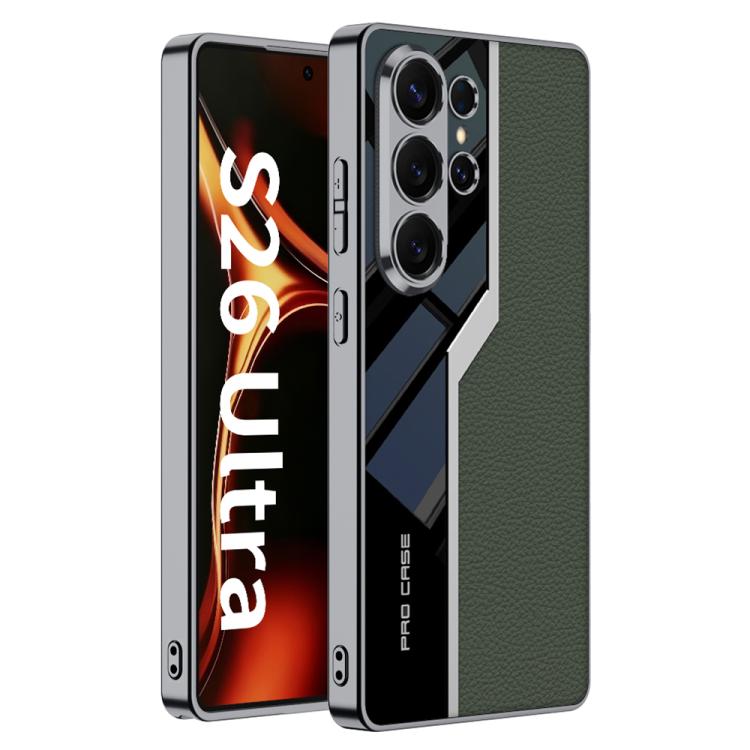 Custodia per telefono supercar con copertura completa in TPU e pelle GKK Plating + pelle, For Samsung Galaxy S26 Ultra 5G