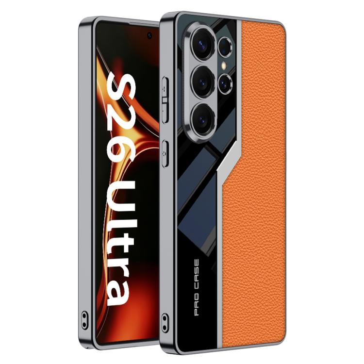 Custodia per telefono supercar con copertura completa in TPU e pelle GKK Plating + pelle, For Samsung Galaxy S26 Ultra 5G
