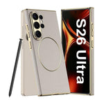 Custodia per telefono GKK in pelle placcata con chiusura magnetica curva, senza penna., For Samsung Galaxy S26 Ultra 5G