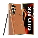 Custodia per telefono GKK in pelle placcata con chiusura magnetica curva, senza penna., For Samsung Galaxy S26 Ultra 5G