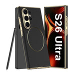 Custodia per telefono GKK in pelle placcata con chiusura magnetica curva, senza penna., For Samsung Galaxy S26 Ultra 5G