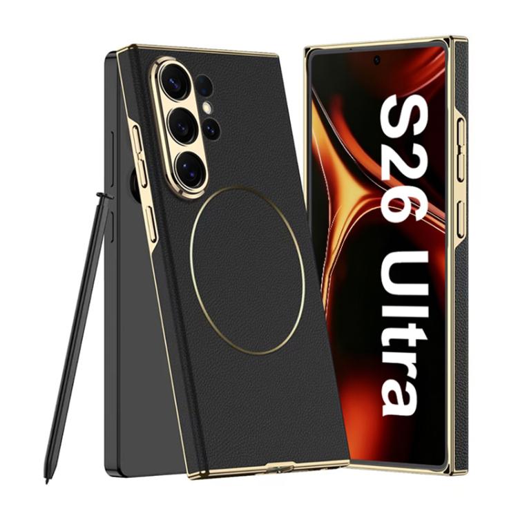 Custodia per telefono GKK in pelle placcata con chiusura magnetica curva, senza penna., For Samsung Galaxy S26 Ultra 5G