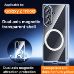Custodia per telefono trasparente con magnete a doppio asse, For Samsung Galaxy Z TriFold