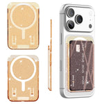 Adesivo magnetico trasparente glitterato per retro del telefono, scomparti per carte, borsa