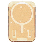 Adesivo magnetico trasparente glitterato per retro del telefono, scomparti per carte, borsa