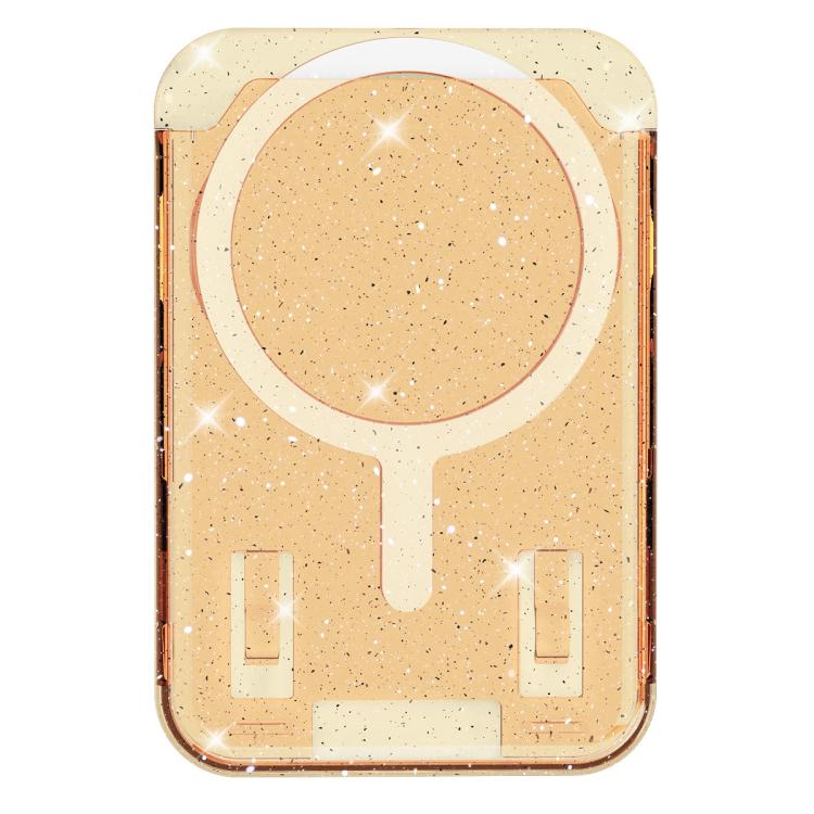 Adesivo magnetico trasparente glitterato per retro del telefono, scomparti per carte, borsa