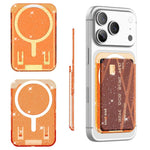 Adesivo magnetico trasparente glitterato per retro del telefono, scomparti per carte, borsa