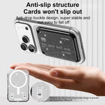 Adesivo magnetico trasparente glitterato per retro del telefono, scomparti per carte, borsa