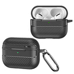 Custodia per auricolari XDcase con texture in fibra di carbonio e gancio., For AirPods Pro 3, For AirPods 4