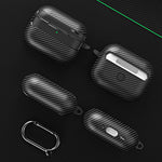 Custodia per auricolari XDcase con texture in fibra di carbonio e gancio., For AirPods Pro 3, For AirPods 4
