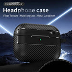 Custodia per auricolari XDcase con texture in fibra di carbonio e gancio., For AirPods Pro 3, For AirPods 4