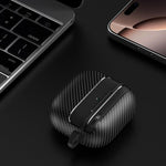 Custodia per auricolari AirPods Pro 3 e 4 in fibra di carbonio