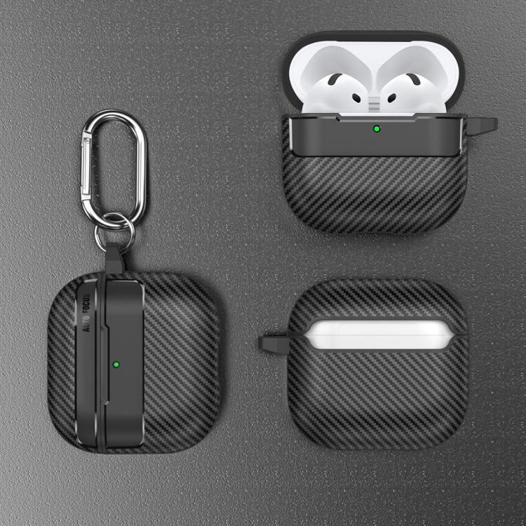 Custodia per auricolari AirPods Pro 3 e 4 in fibra di carbonio
