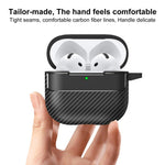 Custodia per auricolari AirPods Pro 3 e 4 in fibra di carbonio
