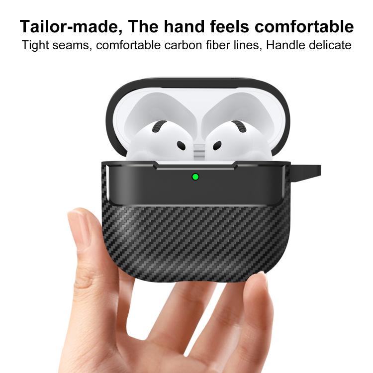 Custodia per auricolari AirPods Pro 3 e 4 in fibra di carbonio