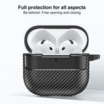Custodia per auricolari AirPods Pro 3 e 4 in fibra di carbonio