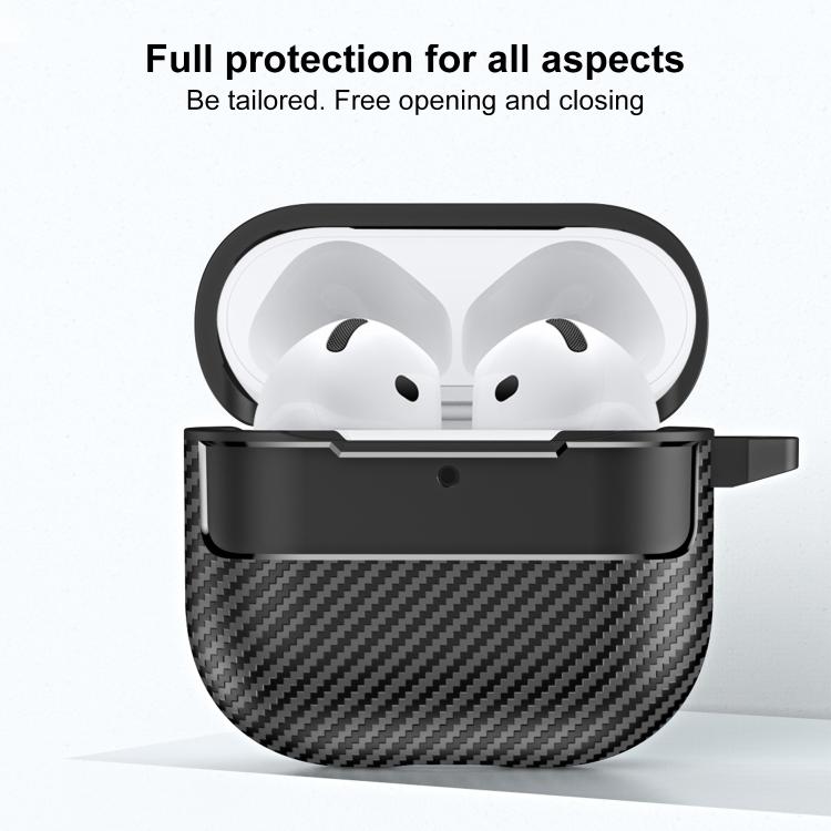 Custodia per auricolari AirPods Pro 3 e 4 in fibra di carbonio