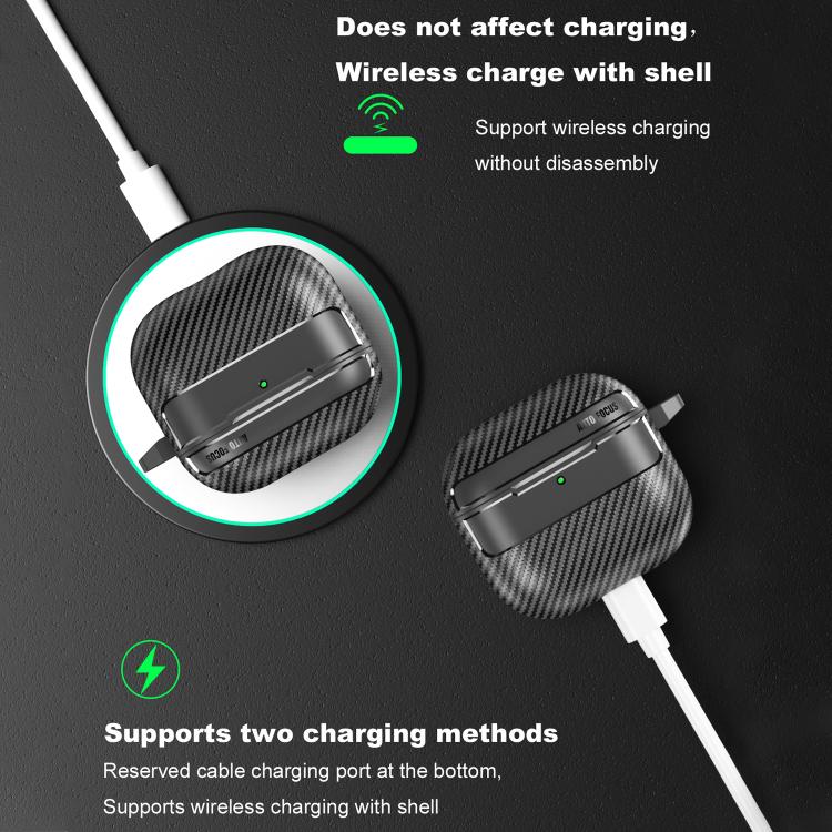 Custodia per auricolari AirPods Pro 3 e 4 in fibra di carbonio