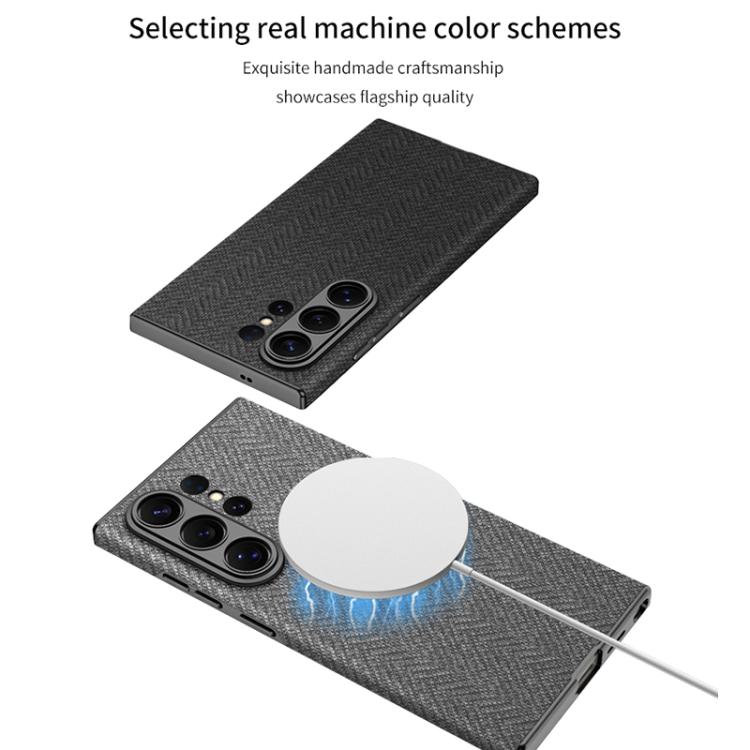 Custodia magnetica per telefono GKK Skin Feel in pelle curva, nylon, For Samsung Galaxy S26 Ultra 5G