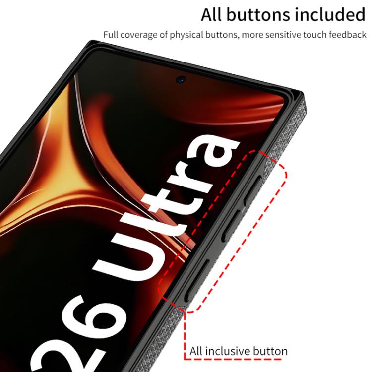 Custodia magnetica per telefono GKK Skin Feel in pelle curva, nylon, For Samsung Galaxy S26 Ultra 5G