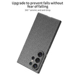 Custodia magnetica per telefono GKK Skin Feel in pelle curva, nylon, For Samsung Galaxy S26 Ultra 5G