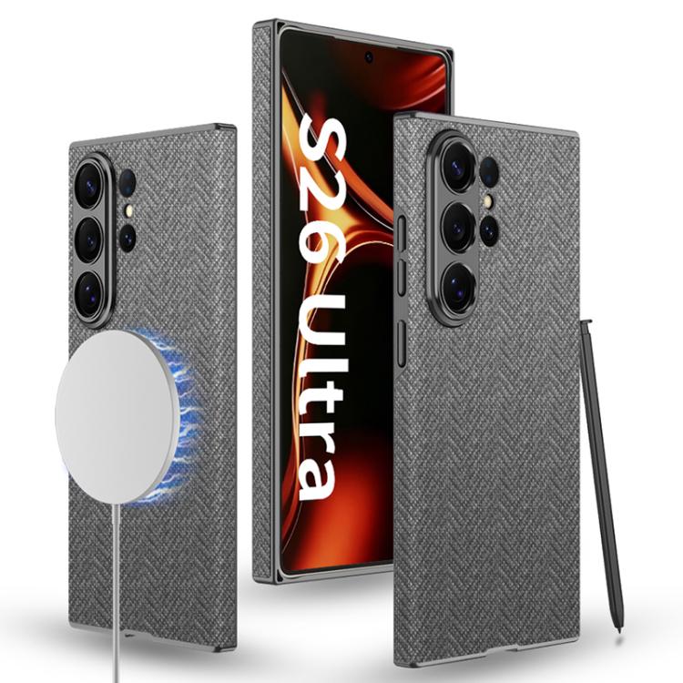 Custodia magnetica per telefono GKK Skin Feel in pelle curva, nylon, For Samsung Galaxy S26 Ultra 5G