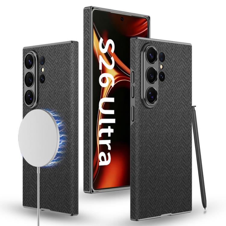Custodia magnetica per telefono GKK Skin Feel in pelle curva, nylon, For Samsung Galaxy S26 Ultra 5G