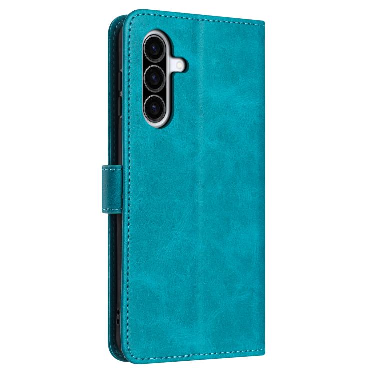 Custodia a libro per telefono in pelle con texture di vitello tinta unita., For Samsung Galaxy A57 5G
