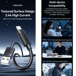 Cavo dati USAMS SJ778 U94 da USB a 8 pin con ricarica rapida da 2,4 A, USB to 8pin