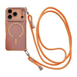 Custodia magnetica per telefono in acrilico trasparente galvanizzato con strass e cordino a tracolla sul lato destro., For iPhone 17 Pro Max, For iPhone 17 Pro, For iPhone 17, For iPhone Air