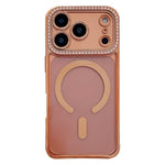 Custodia magnetica per telefono in acrilico trasparente galvanizzato con strass, For iPhone 17 Pro Max, For iPhone 17 Pro, For iPhone 17, For iPhone Air