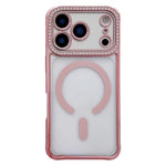 Custodia magnetica per telefono in acrilico trasparente galvanizzato con strass, For iPhone 17 Pro Max, For iPhone 17 Pro, For iPhone 17, For iPhone Air