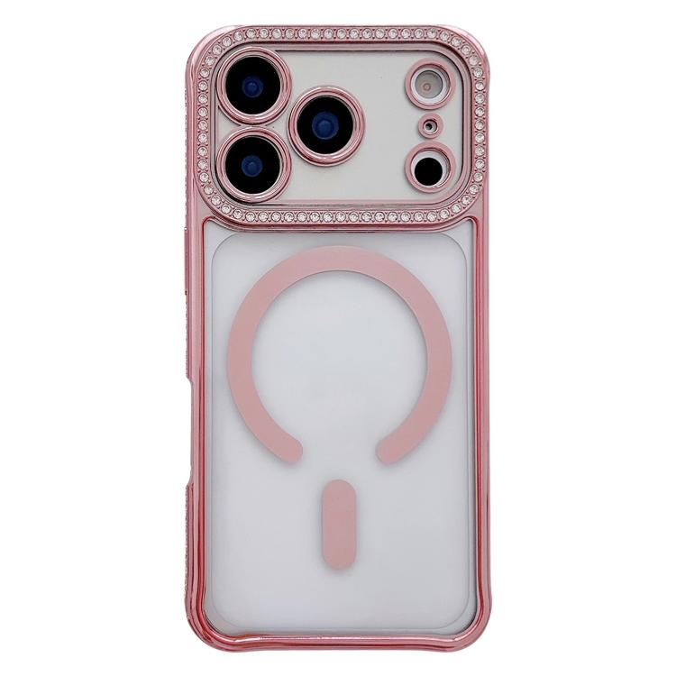 Custodia magnetica per telefono in acrilico trasparente galvanizzato con strass, For iPhone 17 Pro Max, For iPhone 17 Pro, For iPhone 17, For iPhone Air