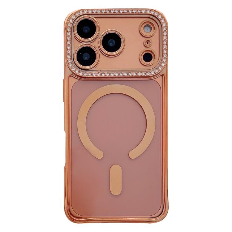 Custodia magnetica per telefono in acrilico trasparente galvanizzato con strass, For iPhone 17 Pro Max, For iPhone 17 Pro, For iPhone 17, For iPhone Air