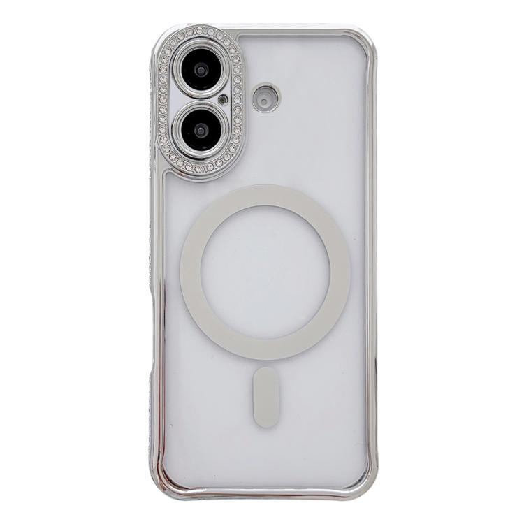 Custodia magnetica per telefono in acrilico trasparente galvanizzato con strass, For iPhone 17 Pro Max, For iPhone 17 Pro, For iPhone 17, For iPhone Air