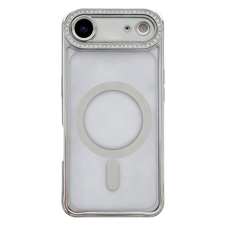 Custodia magnetica per telefono in acrilico trasparente galvanizzato con strass, For iPhone 17 Pro Max, For iPhone 17 Pro, For iPhone 17, For iPhone Air